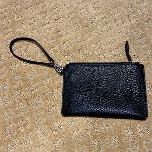 NEW Cole Haan black leather wristlet with zipper